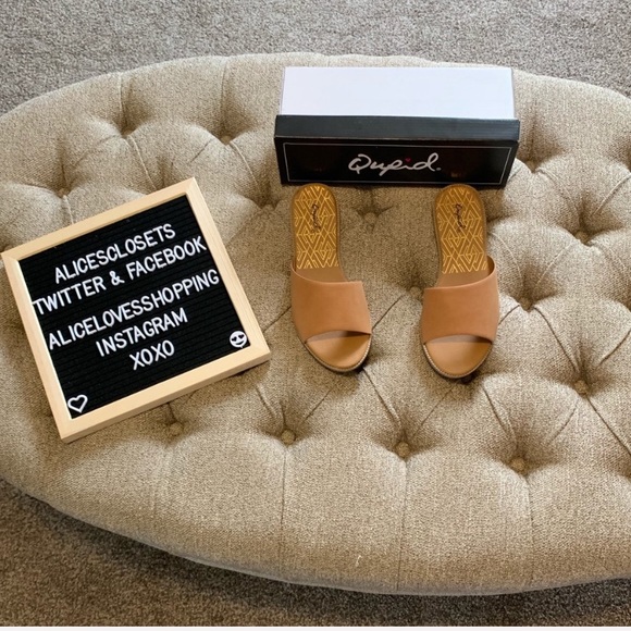 Tan Slide Sandals - Picture 2 of 8